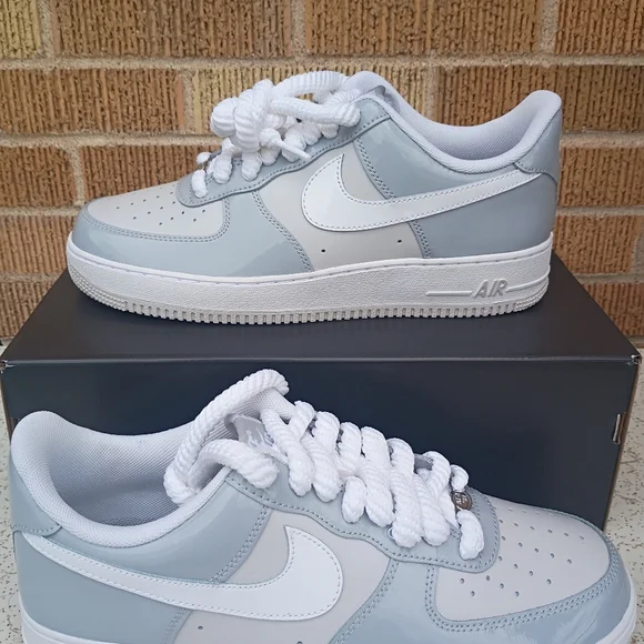 Nike Air Force 1 '07 LV8 Shoes Wolf Gray White Vast Gray Men's Size 10 - Picture 7 of 7